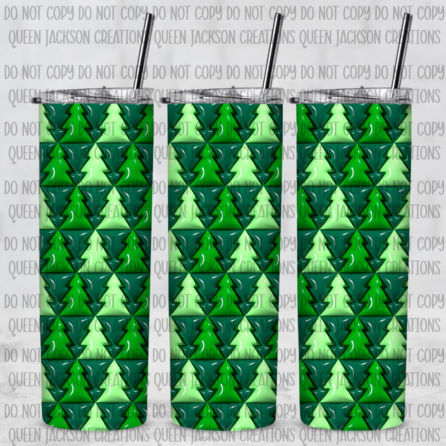 Green Christmas Trees Tumbler