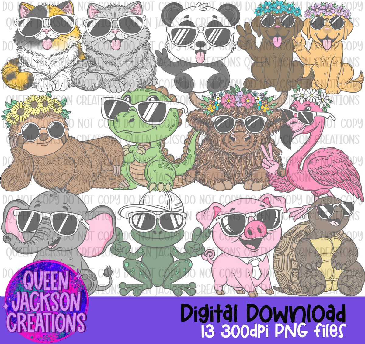 Cool Animals Clipart Bundle