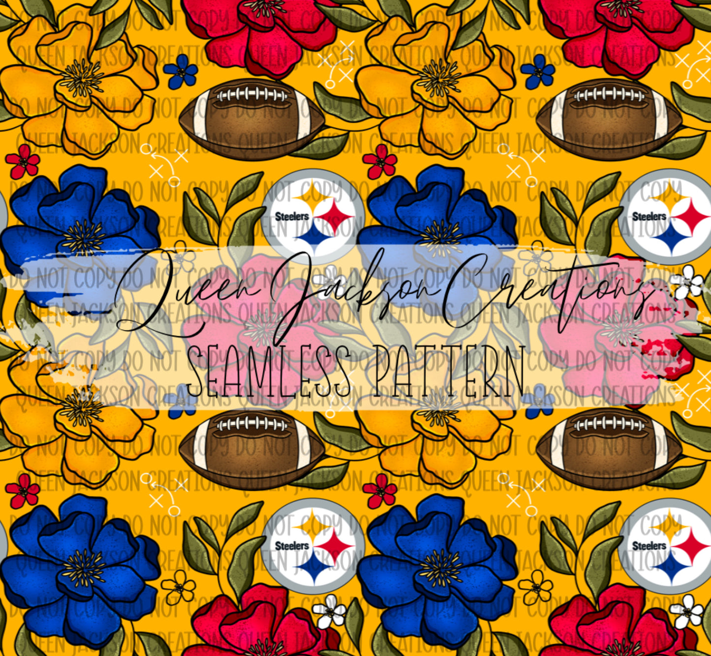 Floral Steelers Pattern- Multiple Colorways