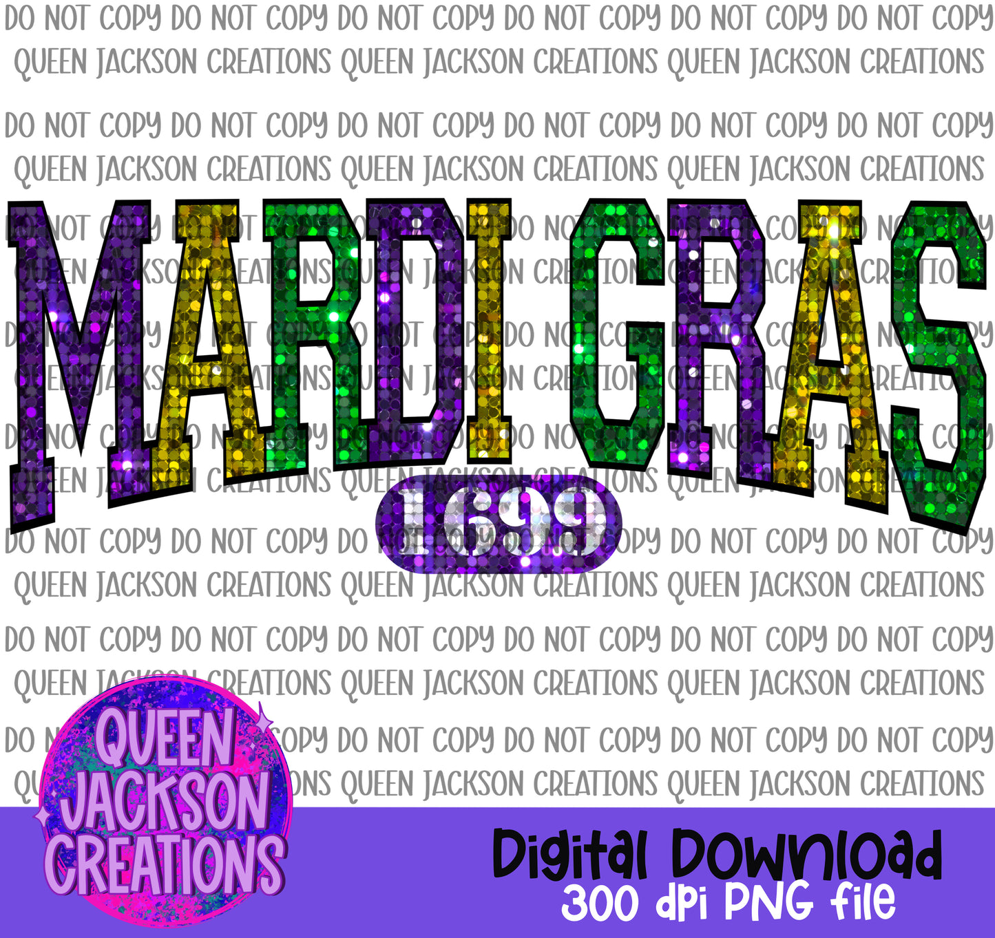 Faux Sequin Mardi Gras