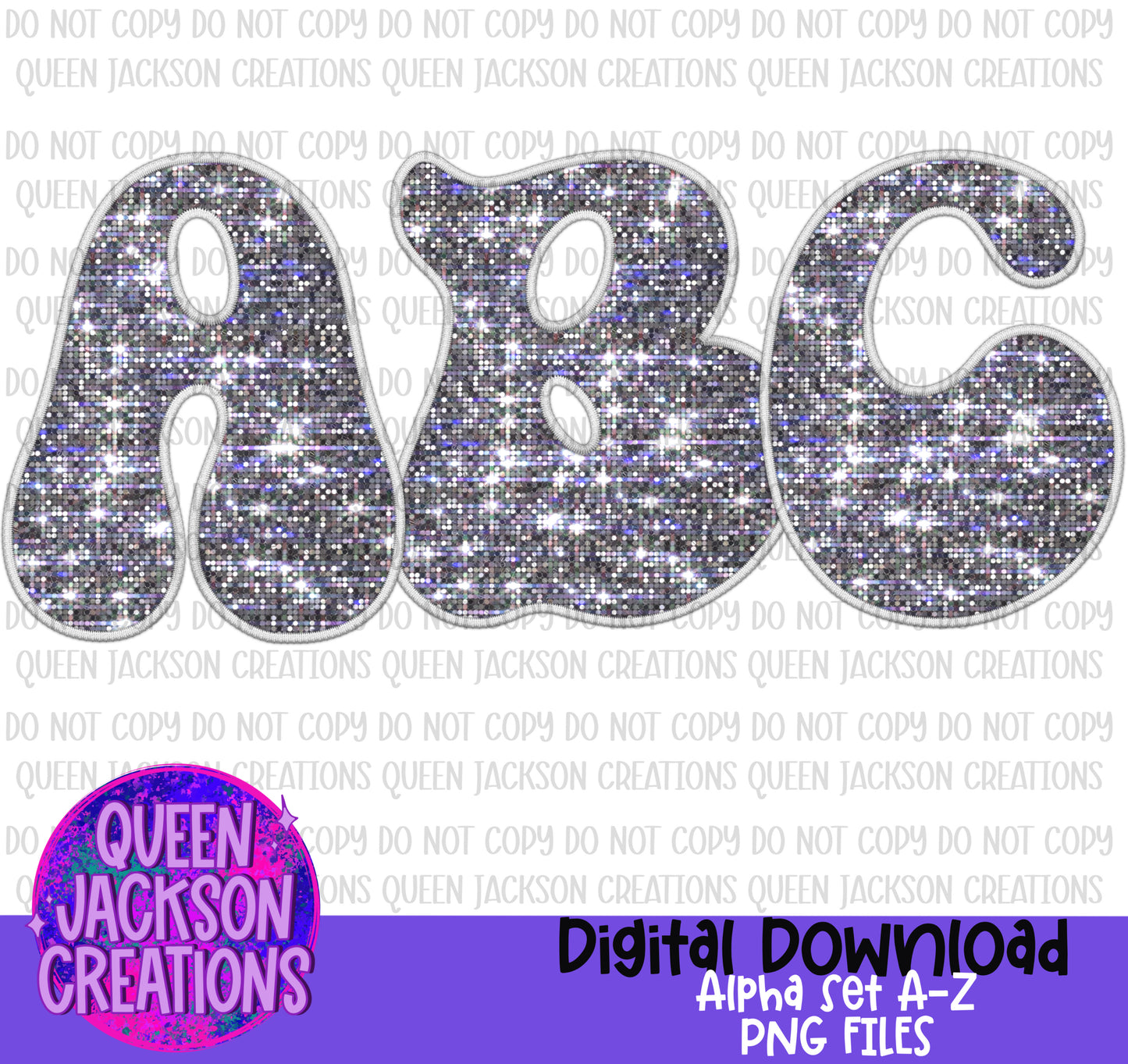 White Sequin Alpha Set