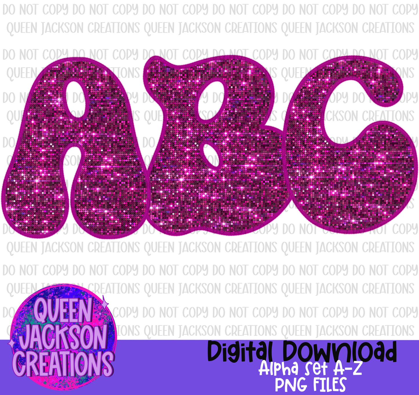 Pink Sequin Alpha Set