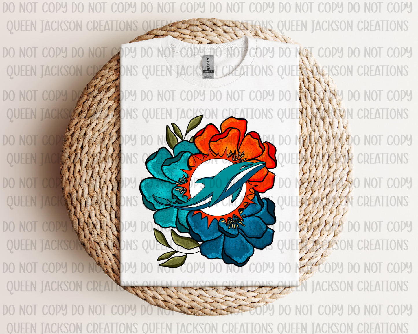 Floral Dolphins Pattern- Multiple Colorways