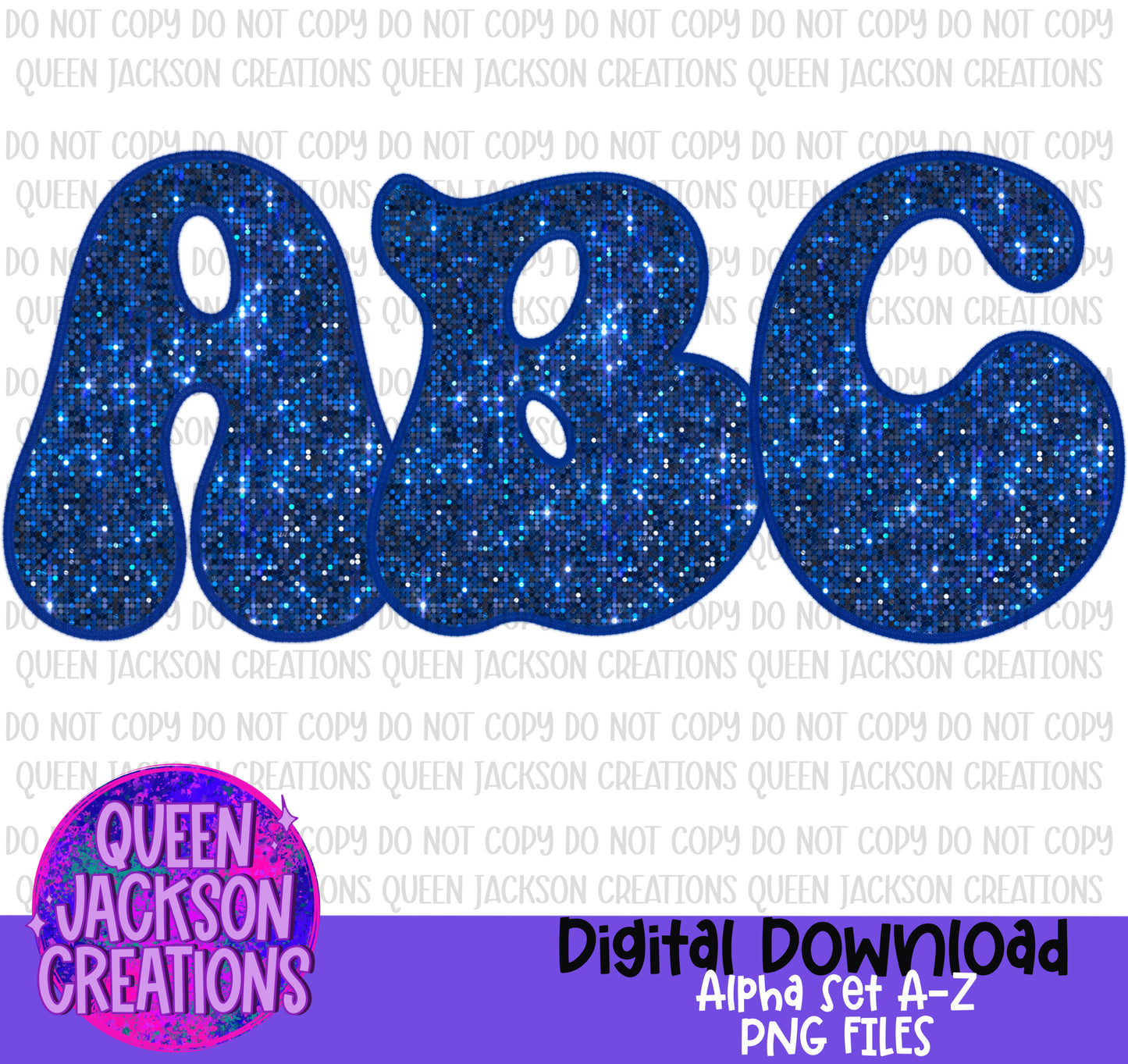 Blue Sequin Alpha Set
