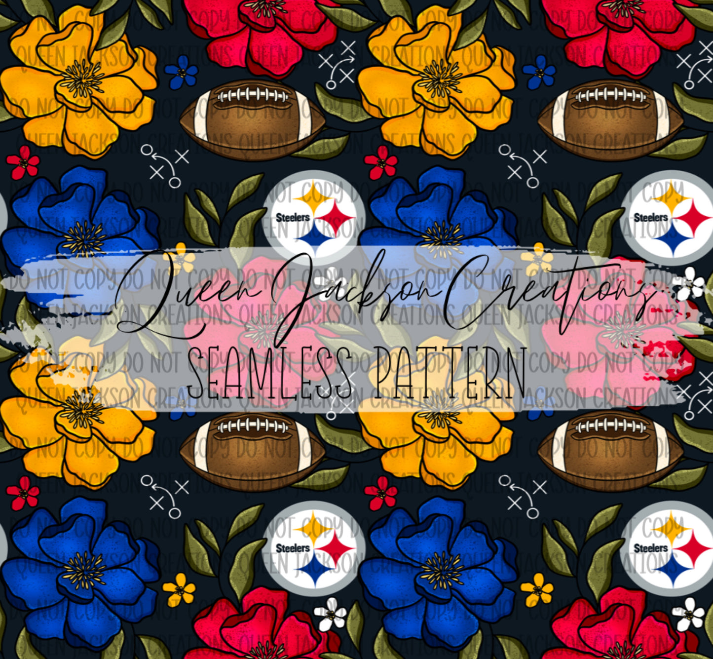 Floral Steelers Pattern- Multiple Colorways