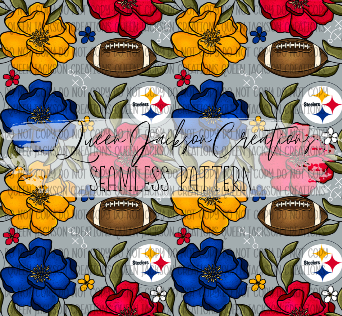 Floral Steelers Pattern- Multiple Colorways