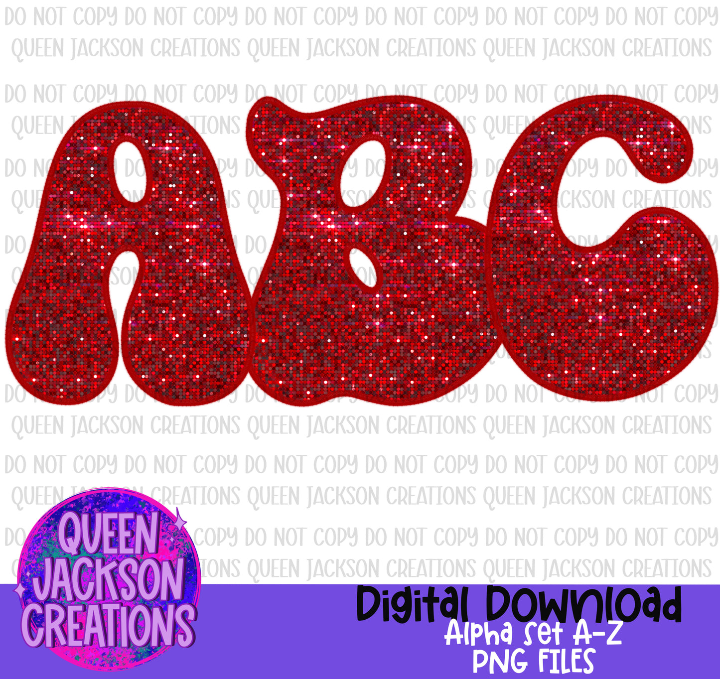 Red Sequin Alpha Set