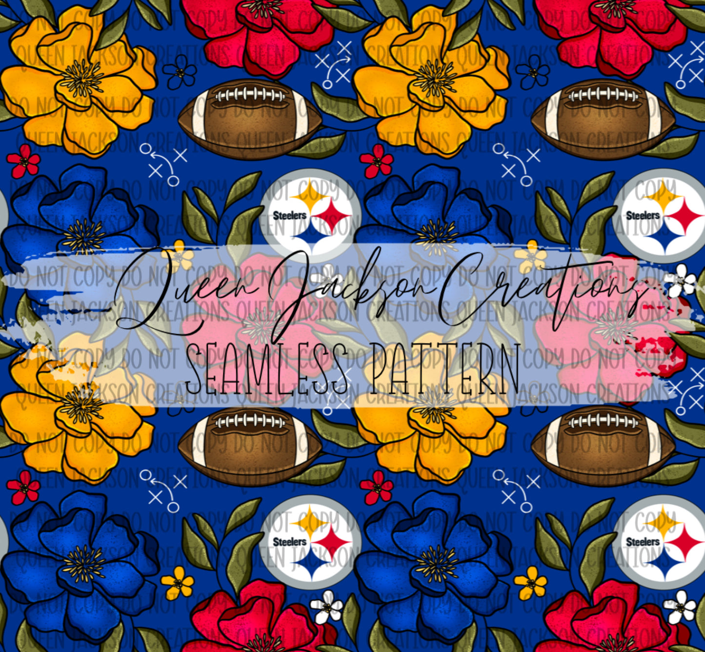 Floral Steelers Pattern- Multiple Colorways