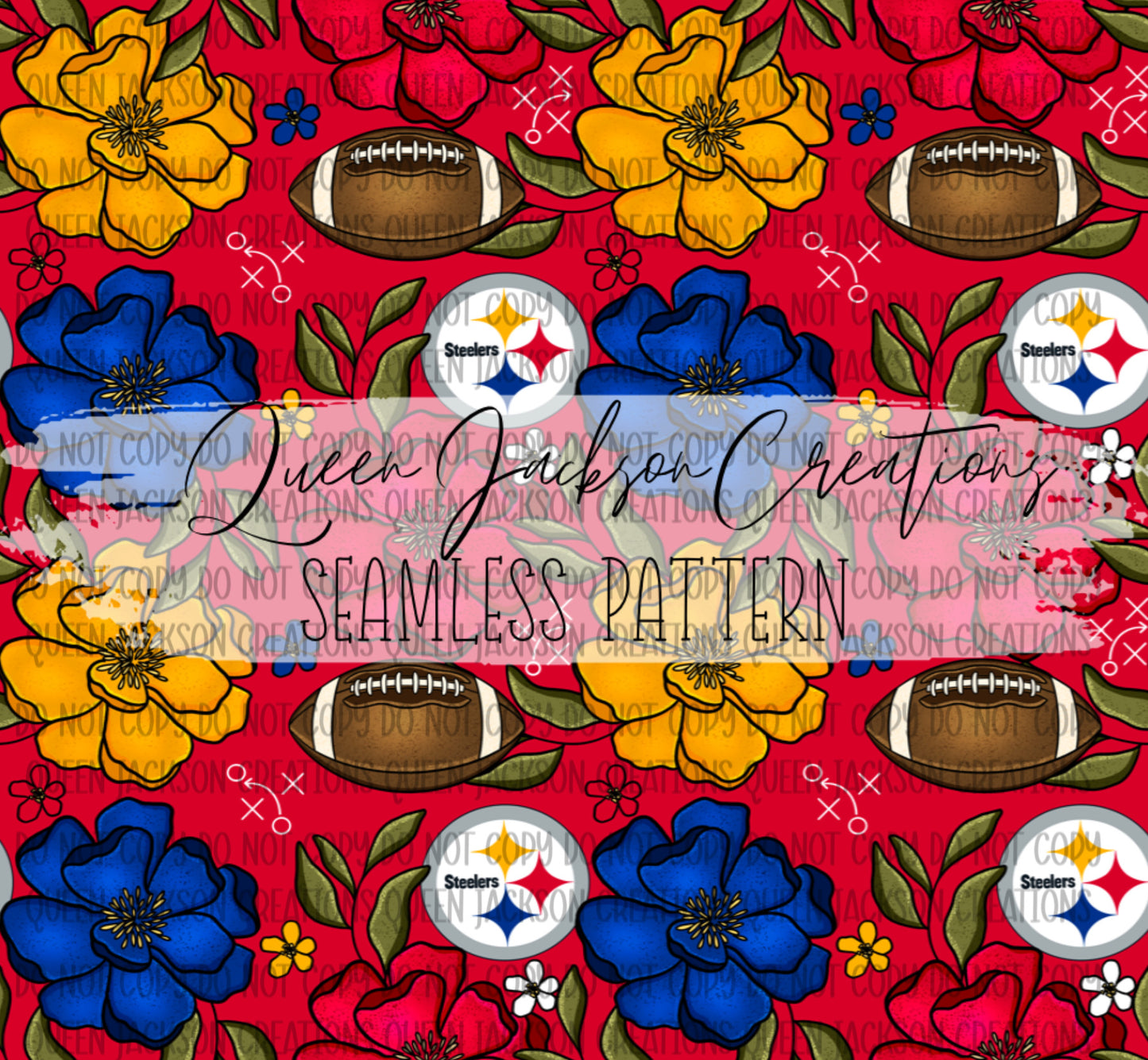 Floral Steelers Pattern- Multiple Colorways
