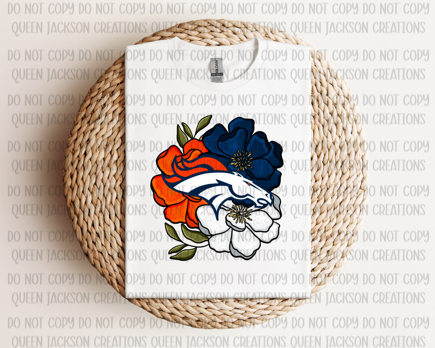 Floral Broncos Pattern- Multiple Colorways