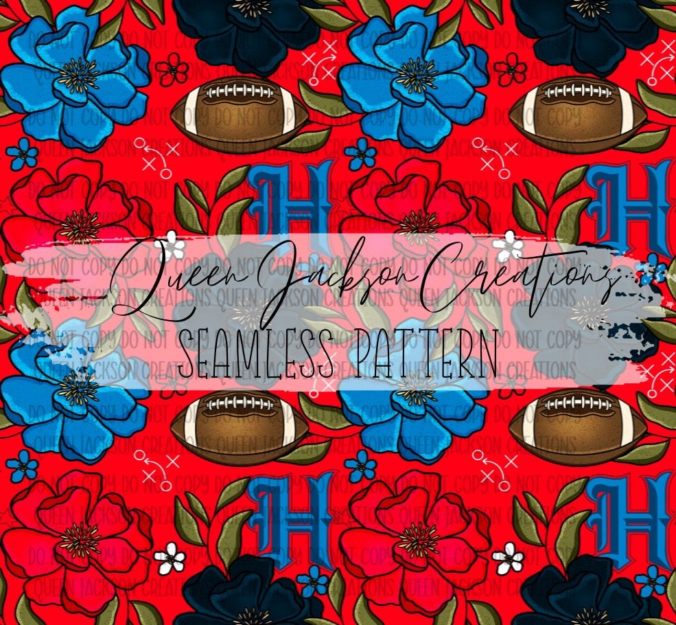 Floral Texans Pattern- Multiple Colorways