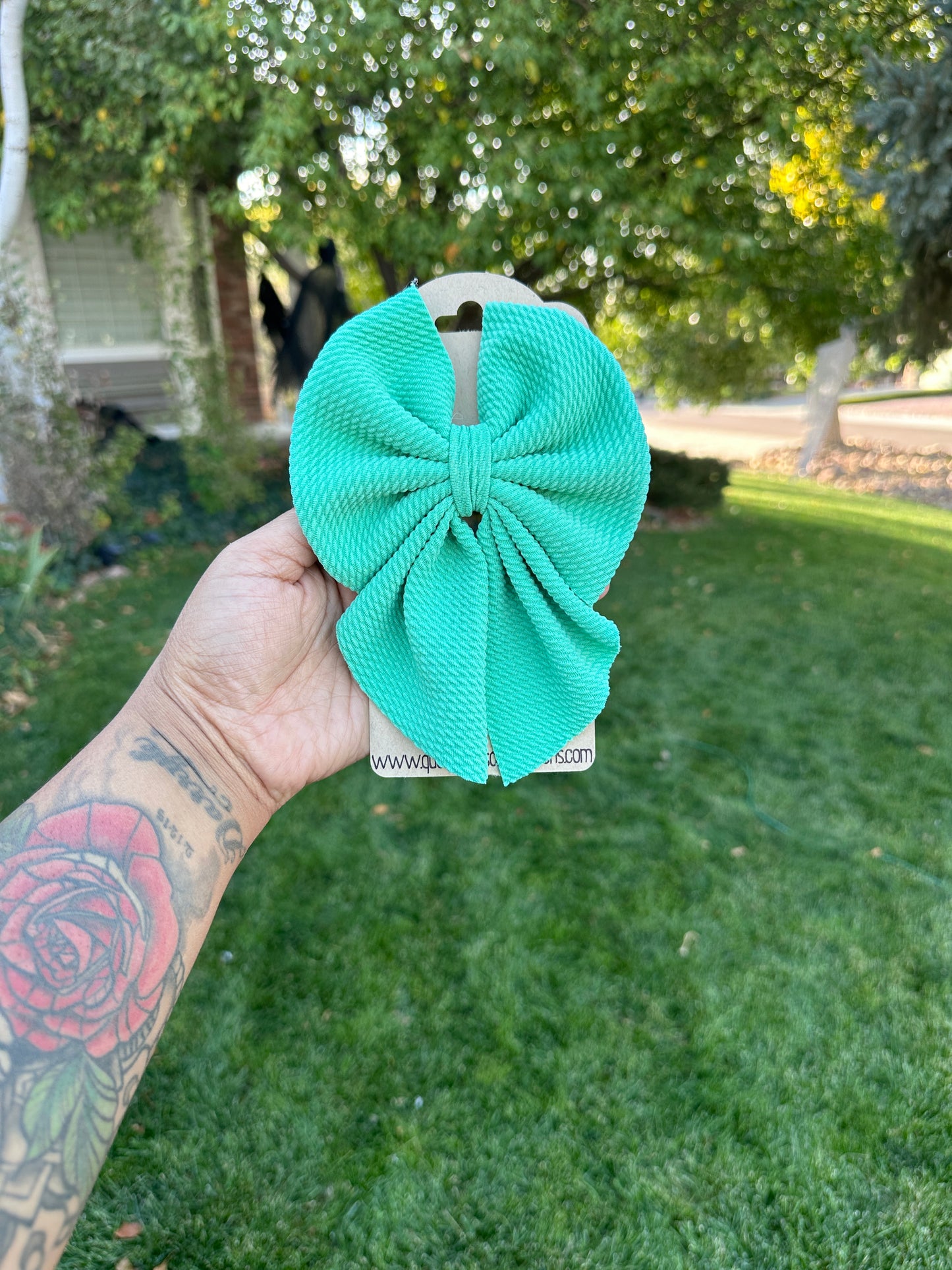 Turquoise Solid Color Bow