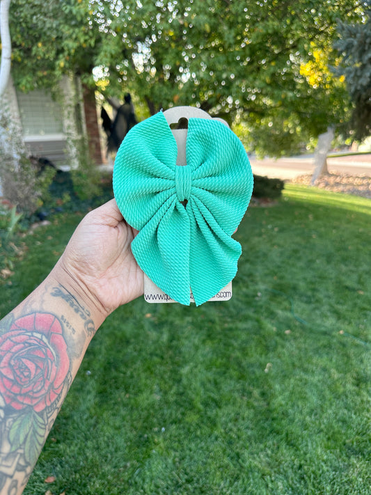 Turquoise Solid Color Bow