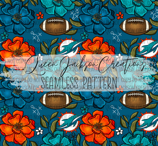 Floral Dolphins Pattern- Multiple Colorways