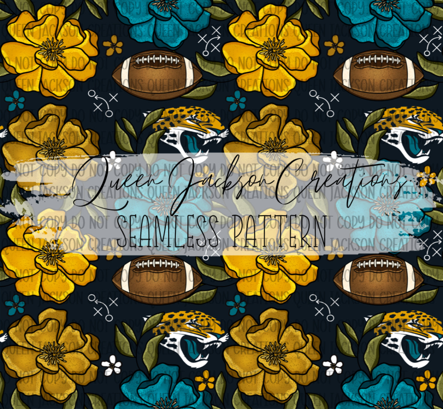 Floral Jaguars Pattern- Multiple Colorways