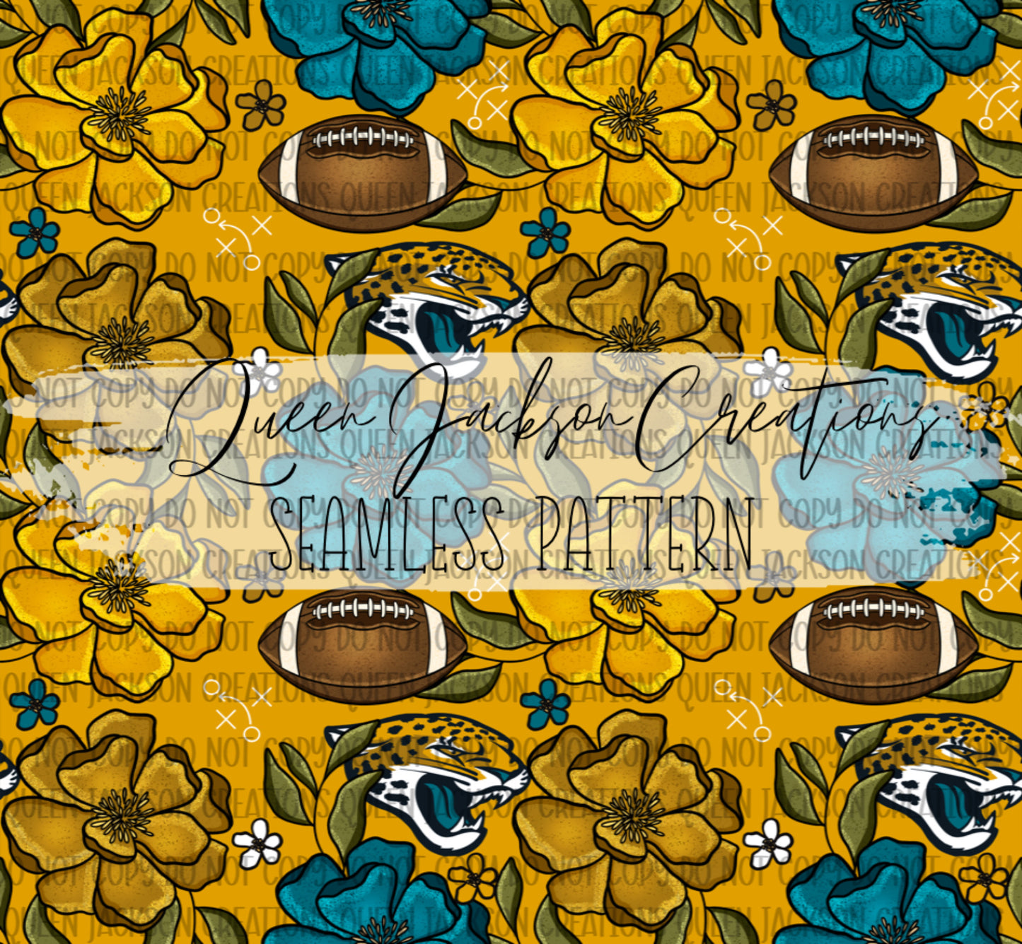 Floral Jaguars Pattern- Multiple Colorways