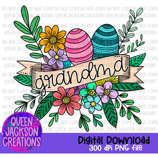 Easter themed “Grandma” Banner
