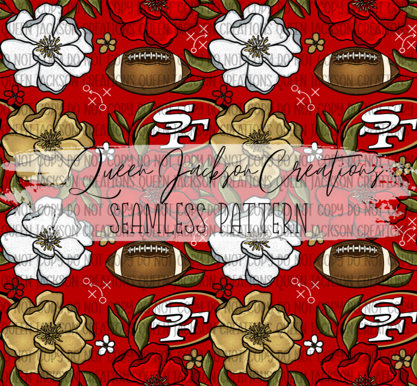 Floral 49ers Pattern- Multiple Colorways