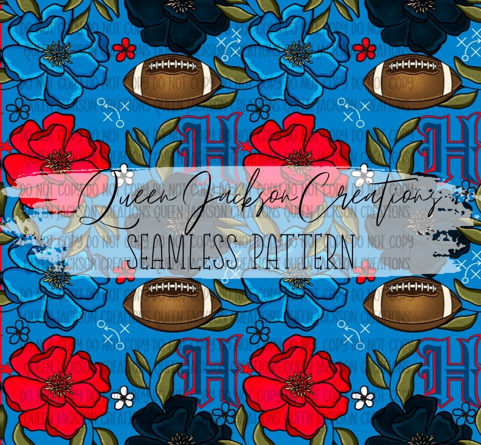 Floral Texans Pattern- Multiple Colorways