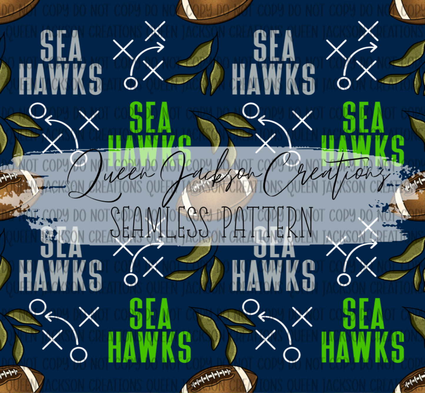 Floral Seahawks Pattern- Multiple Colorways