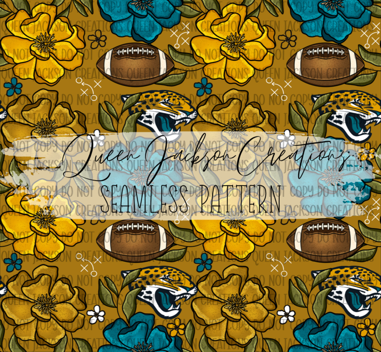 Floral Jaguars Pattern- Multiple Colorways