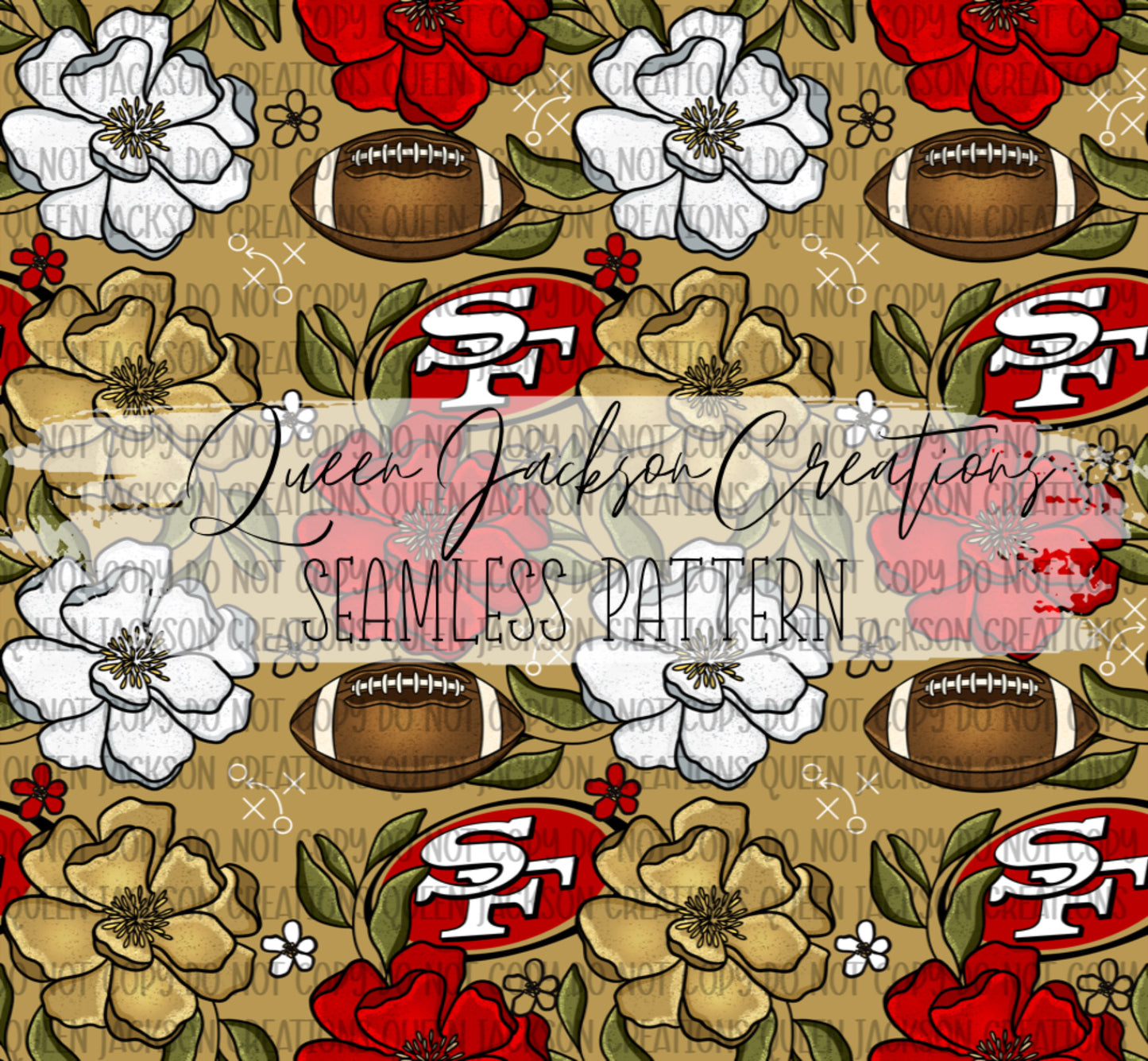 Floral 49ers Pattern- Multiple Colorways